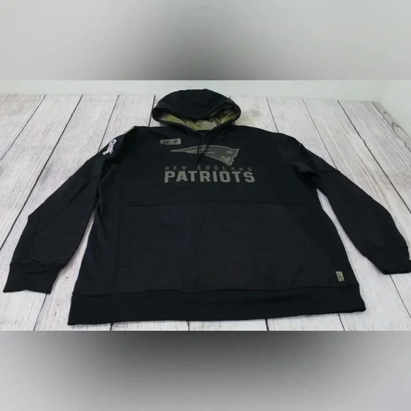 New England Patriots Authentic Nike NFL Salute to Service Hoodie Black Men's 3XL - Picture 5 of 9